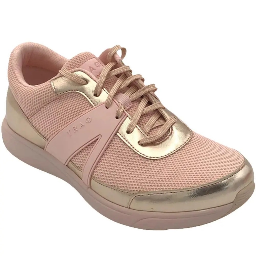 Traq by Alegria Qarma lace up sneakers in rose golden